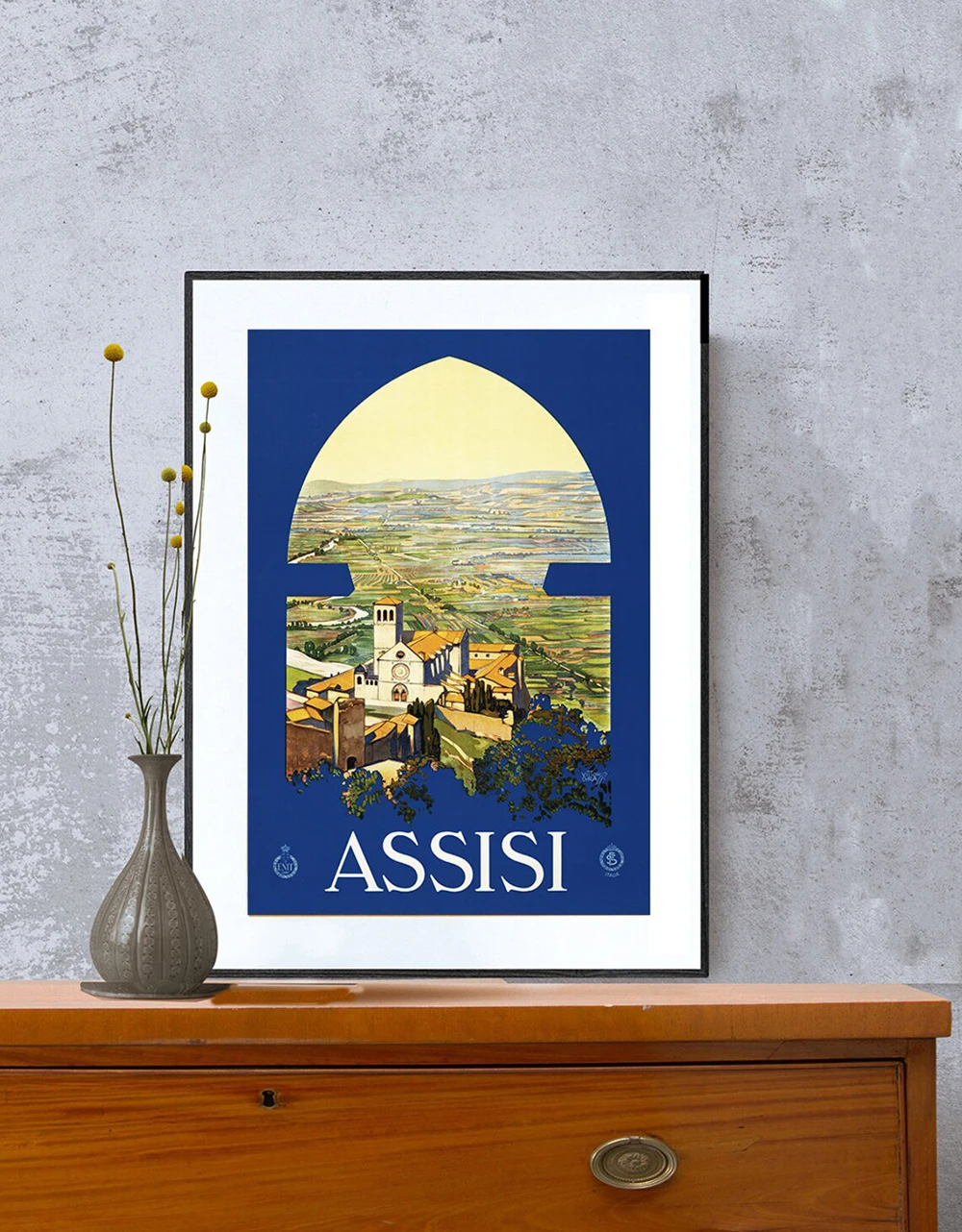 Assisi Italy Vintage Travel Poster - Poster Paper or Canvas Print  Gift Idea  Wall Decor