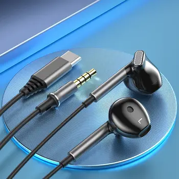 3,5mm/Type-C kabelová sluchátka pro Samsung sluchátka Basová HiFi hudba Kabelová sluchátka do uší pro Samsung iPhone Xiaomi Huawei 8 nejlepší prodej Handsfree od Googlu Pixel - №1