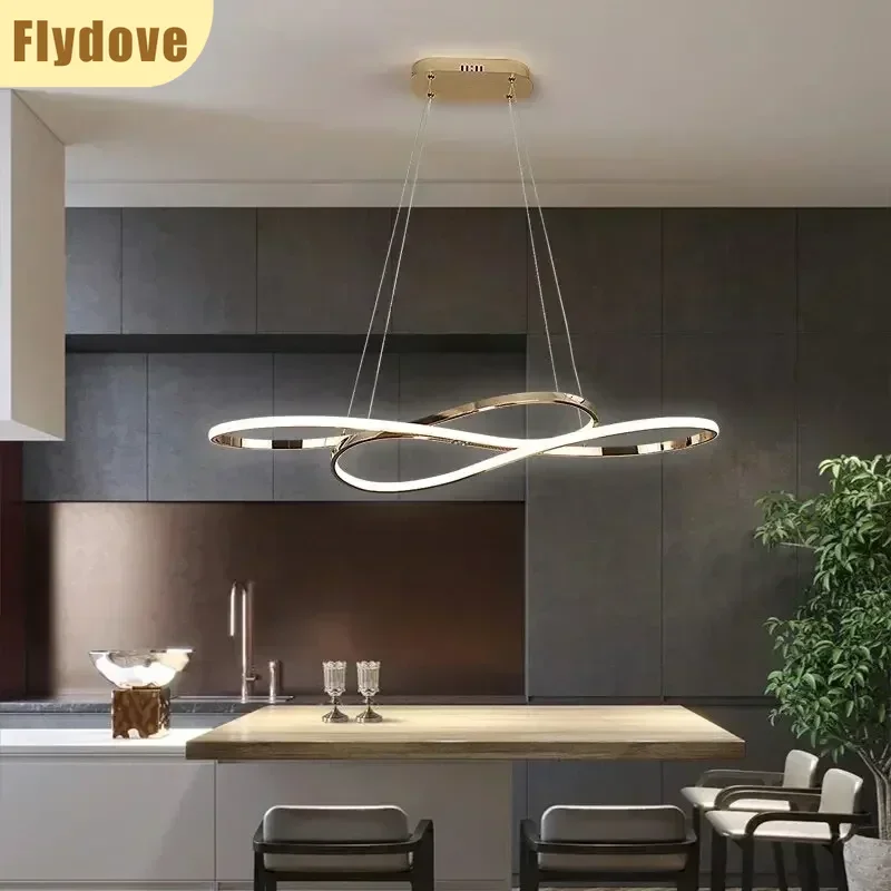 

Modern Minimalist LED Ceiling Light New Art Restaurant Bar Study Hanging Main Light Golden Black Home Lighting Decoration Lamp
