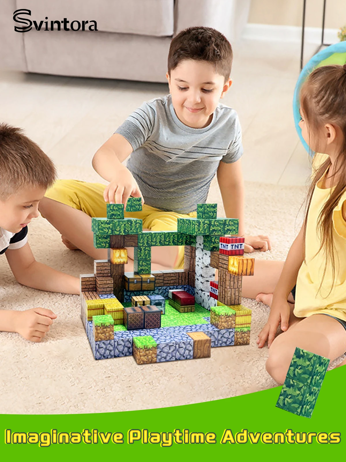 Magnetische bouwstenen Mine World Magnet Cube Brick Sets Beste cadeau voor jongens meisjes kinderen 3+ DIY Pixel-stijl speelgoed - afbeelding 2