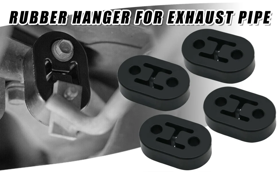 1 stücke schwarz Auto Auto Auspuff Schall dämpfer Kleiderbügel Halterung 2 Löcher Gummi halterung Universal Auto Auto Zubehör – Detail 1