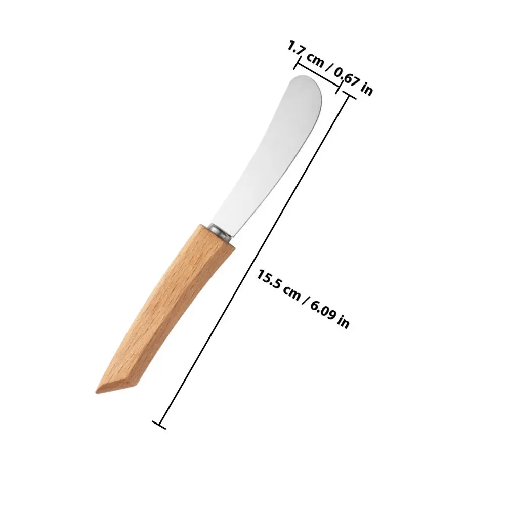 Jam Spatula Stainless Steel Wood Multi-Function Butter Spreader Ergonomic Handle Kitchen Tool Home Baking Cheese Spreaders
