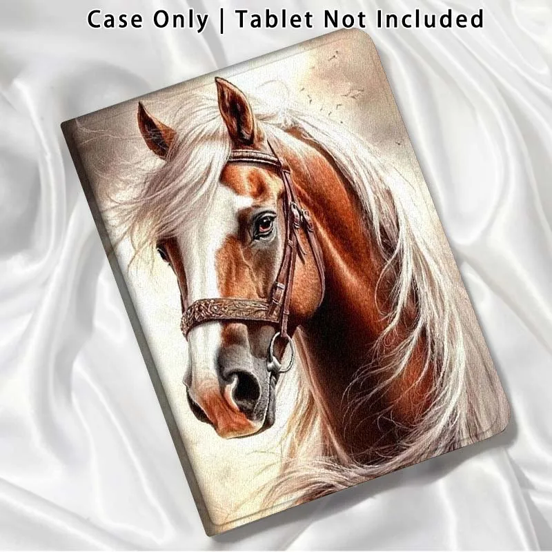 Horse Art Illustration For Xiaomi Poco Redmi Pad 2 4 5 6 6S 7 7S SE Pro Ultra Max 14 11 8.8 11.2 12.5 Inch Tablet Case