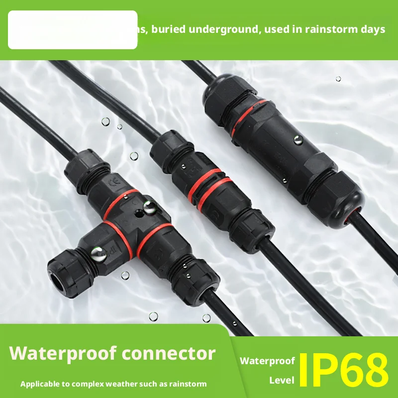 Waterproof Electrical Cabl 3Pin Outdoor Junction Box IP68  Wire Connector Waterproof 240V-400V Connector Outdoor Rainproof Termi