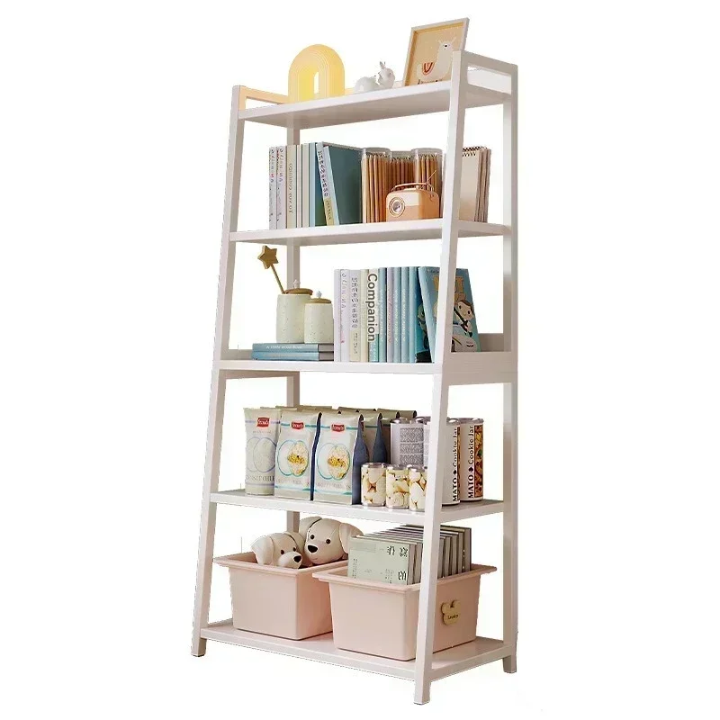 Home Multi-layer Wrought Iron Storage Rack With Ins Style Minimalist Floor To Ceiling Storage Display Cabinet Trapezoidal Shelf