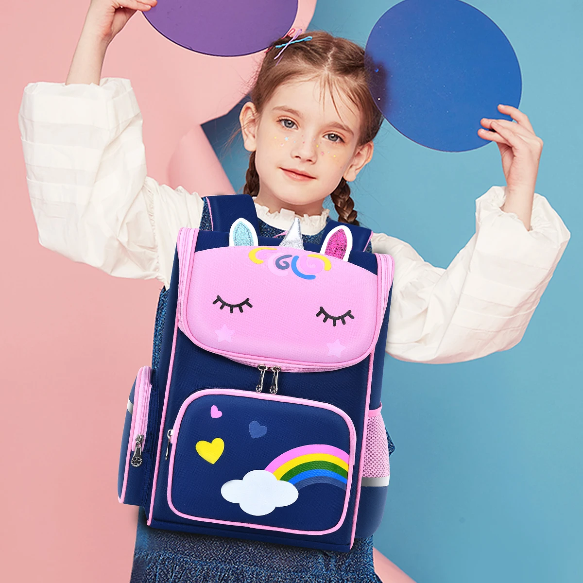 Children\'s Elementary School Students Schoolbag Girls 1,2,3,4,5,6 Grades 6-12 Years Old Shoulders Backpack Cute Waterproof Light