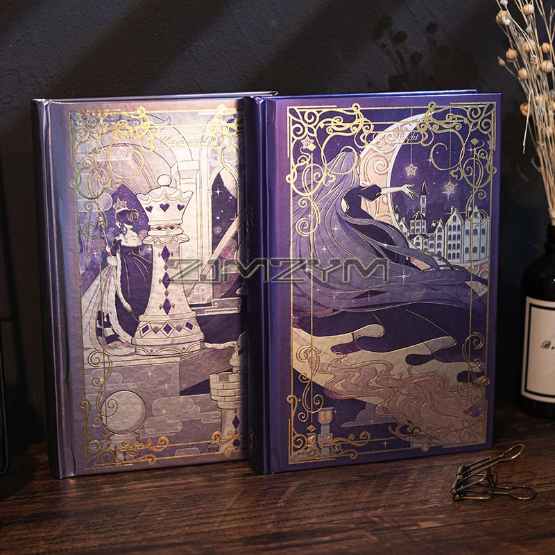 Magic Castle Vintage Colorful Blank Dairy Notebook Journal, Illustration Journals Foil Stamping Cover Personal Diary, 128 Pages