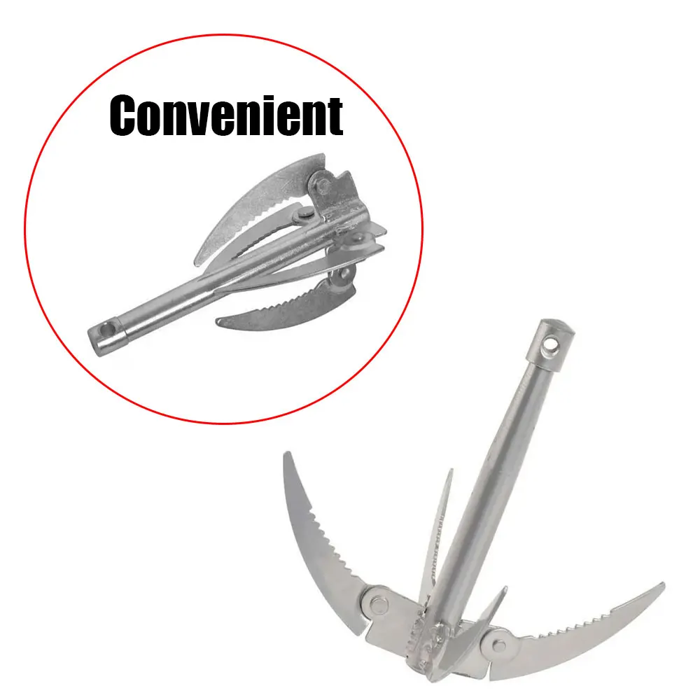 

1pc Fishing Grappling Hook with Rope Multifunctional Stainless Steel Folding Hook Outdoor Boat Fish Tackle Tool Accessories