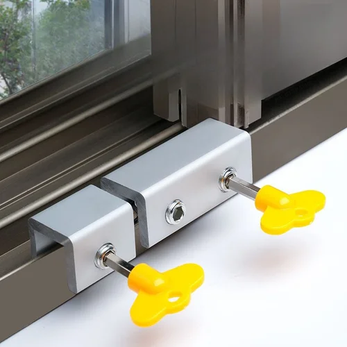 Tope de bloqueo de marco de ventana corrediza, cerradura de puerta antirrobo, cerradura de ventana de aleación de aluminio sin perforaciones, cerraduras de seguridad para bebés, niños y mascotas