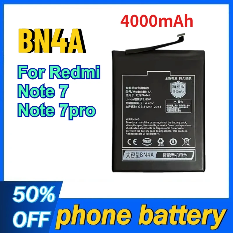

BN4A 4000mAh Battery for Redmi Note 7 Note 7pro Mobile Phone Batteries