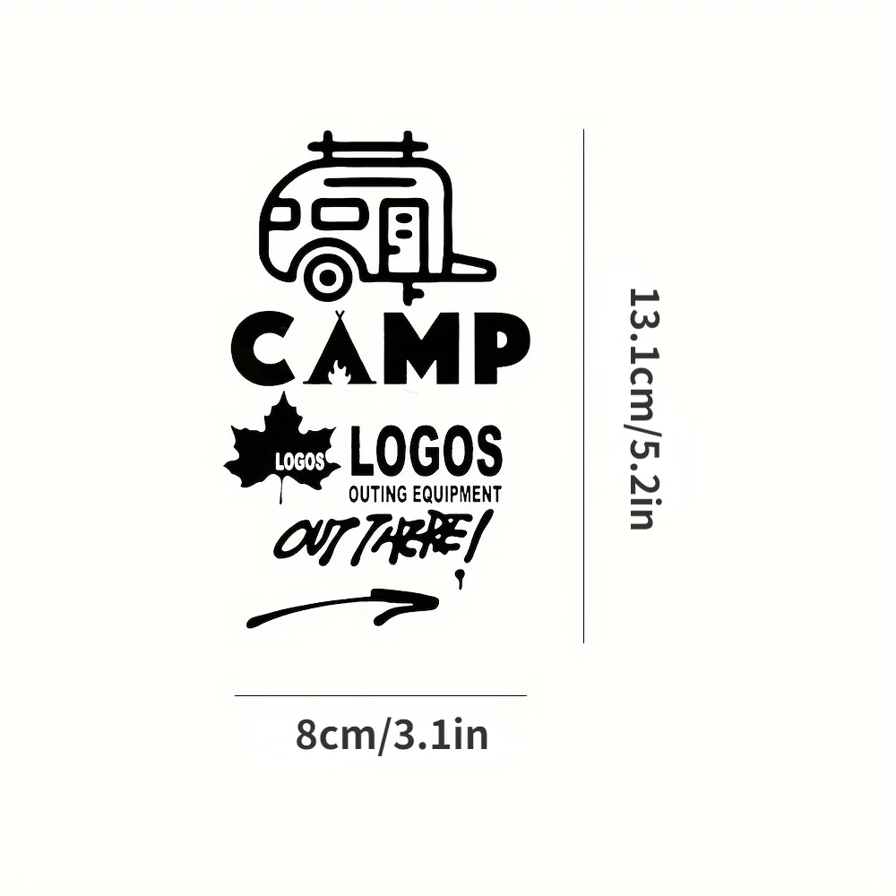 1Pc Camp Out There Vinyl Sticker, Waterproof PVC Decal for Car Motorcycle Window, Glossy Matte Optional, Holiday Gift