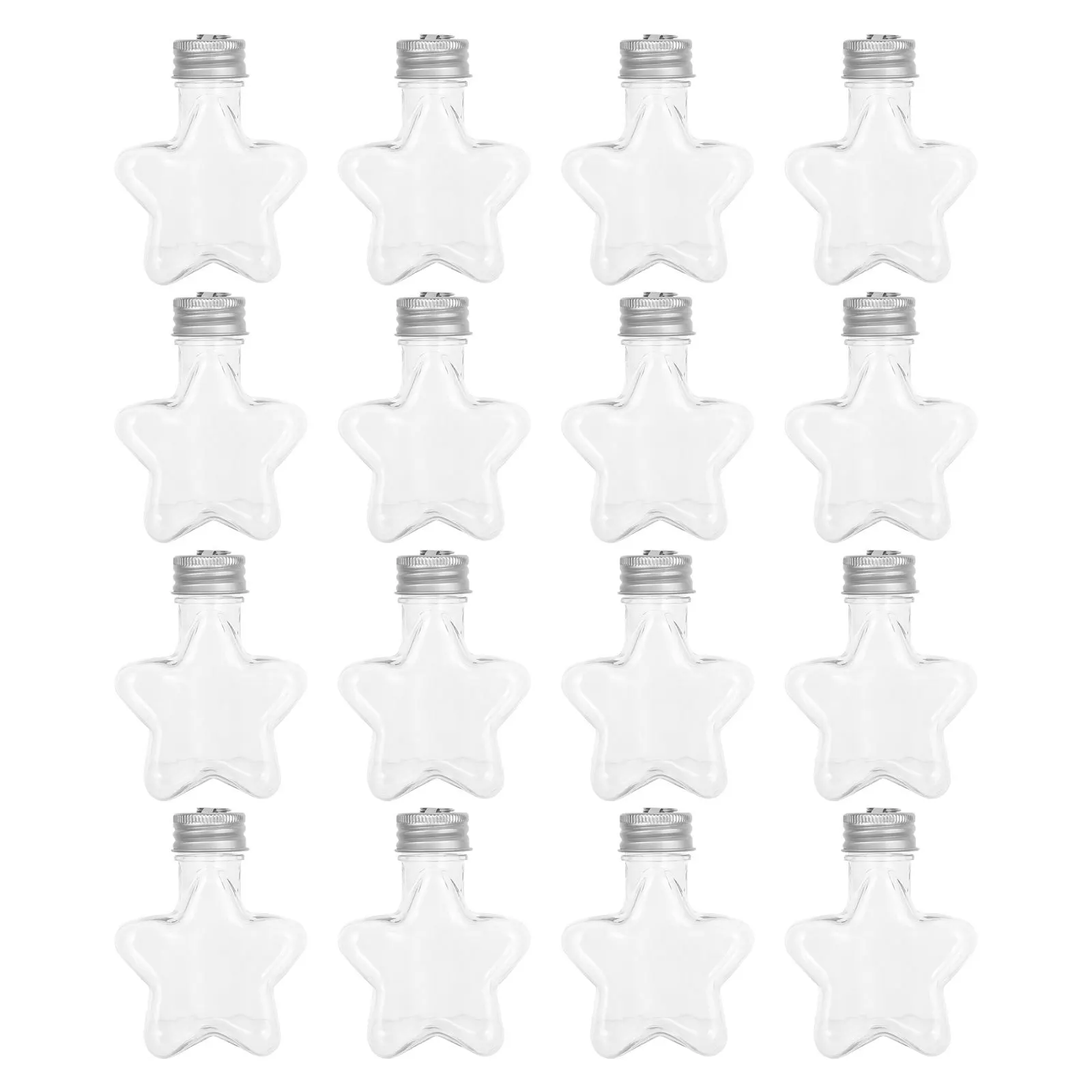 

16Pcs Star Shaped Christmas Candy Storage Jars Plastic Refillable Bottles Holiday Party Favor Xmas Tree Decor Candy Storage Jar