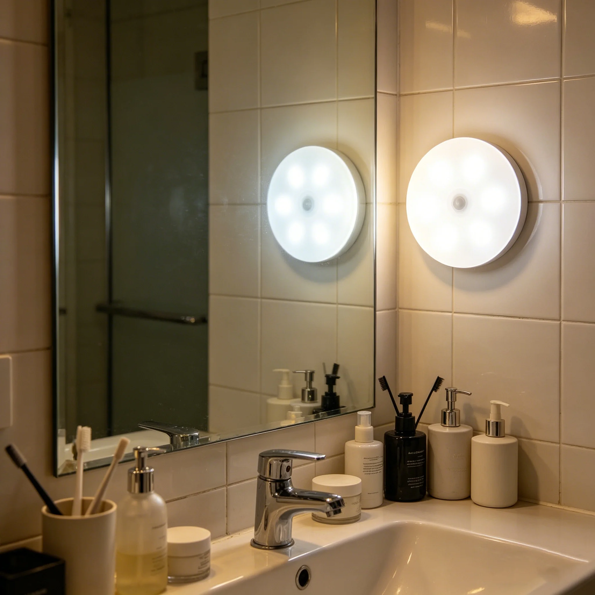 

Wireless PIR Motion Sensor LED Under Cabinet Light, USB Rechargeable Lamp for Kitchen Wardrobe Closet Stairs