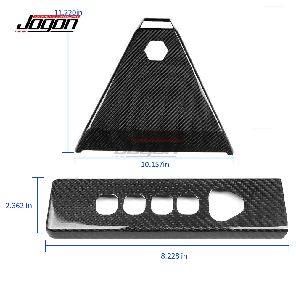2PCS Carbon Car Interior Front Roof Reading Light Warning Light Lamp Panel Cover Trim For Tesla Cybertruck Cyberbeast 2024 2025
