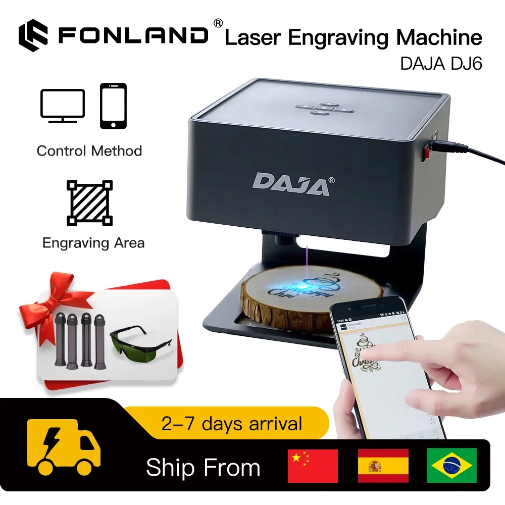 DAJA Laser Engraver CNC DIY DJ6 Laser Engraving Machine 3000mw Fast Mini Logo Mark Printer Cutter Woodworking Wood Plastic