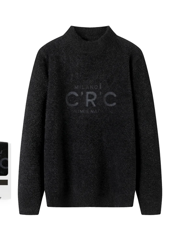 

Comfortable Slim Fit Men's Knitwear f High Collar Autumn Winter Sle Faionable Youth Casual Long Sve Sweater