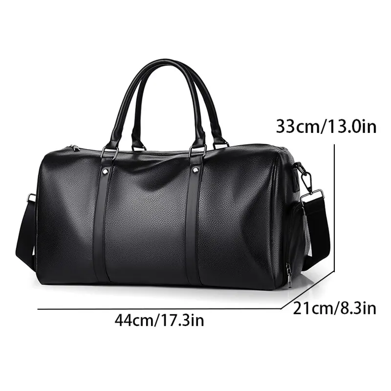 Retro New Short Trip Bag Large Capacity Sports Motorcycle Training Pu Waterproof Leisure Fitness Bag carry on luggage duffle bag