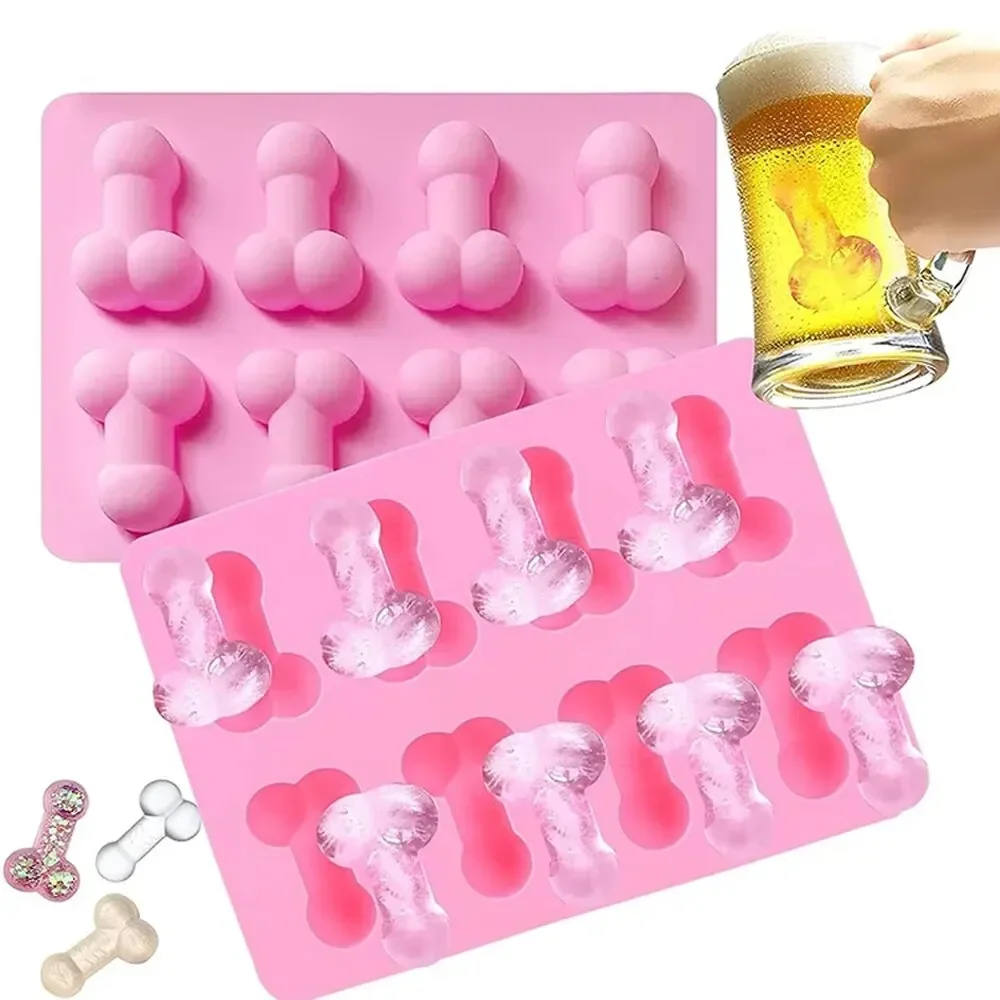 Silicone  Funny Dicks Chocolate Mould Ice Cube Tray Adult Party Genitals Dessert Sexy Penis Chest Cake Mold Baking Cake Tools