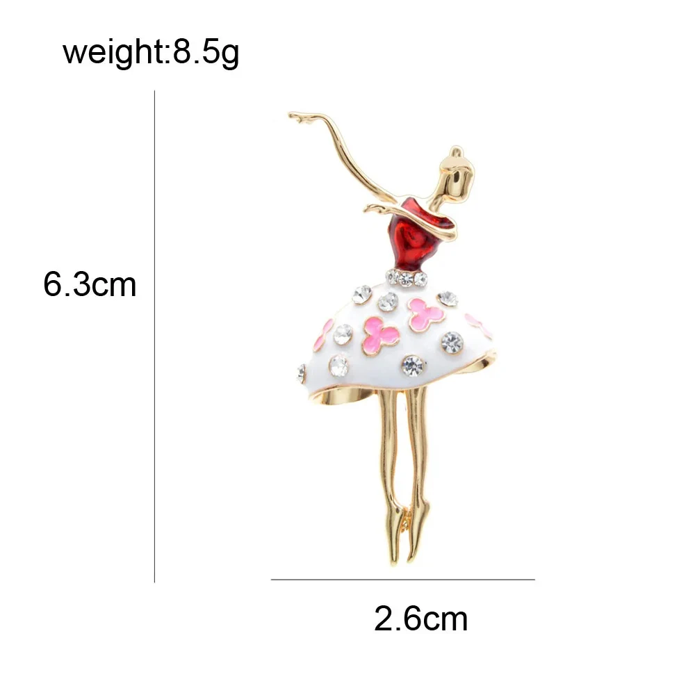 CINDY XIANG New Arrival Enamel Ballet Girl Brooches For Women Rhinestone Fashion Dacing Girl Pin Wedding Jewelry Gift