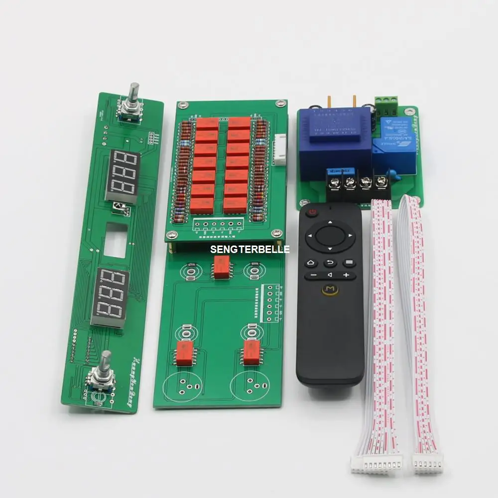 Assembled HiFi 128 Steps Balanced Remote Volume Control Board Relay Pure Resistor Preamp Board