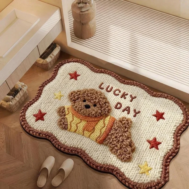VIKAMA Super Absorbent Non-Slip Bath Mat Quick Dry Soft Door Rug Anti-Slip Floor Carpet for Bathroom Home