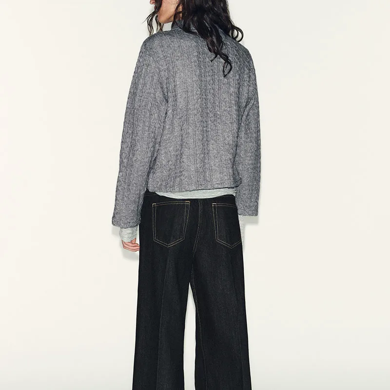 秋の新作 レディース ニットセーター ジュエリーカラー フリップカバーデザイン 8本編み カジュアルスタイル 長袖トップス