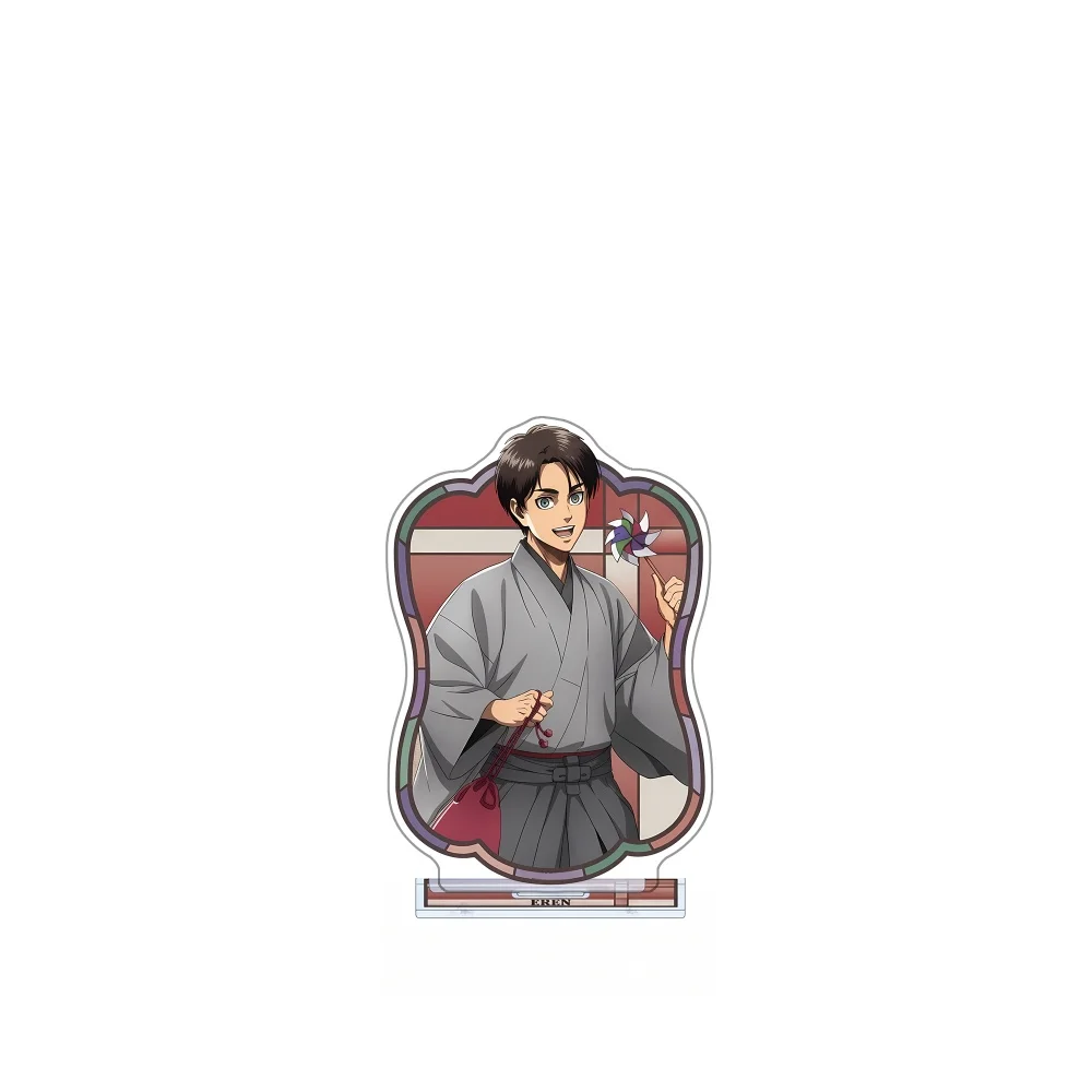 Attack on Titan Acrylic Stand Keychain Levi Ackerman Eren Yeager Erwin Smith Hange Zoe Kimono desktop Decor