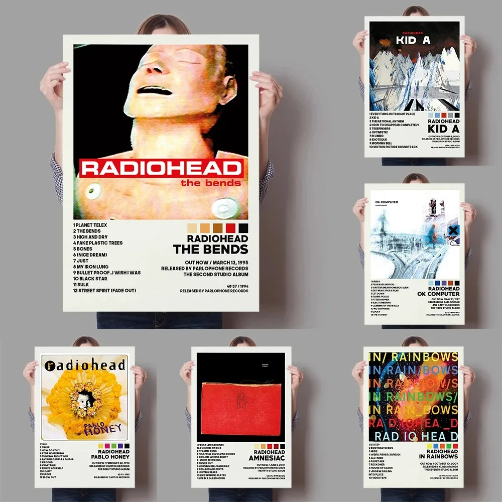 Retro Rock Band Radiohead OK Computer In Rainbows Album Music Poster Canvas Painting Wall Pictures Home Decor Fans Gift