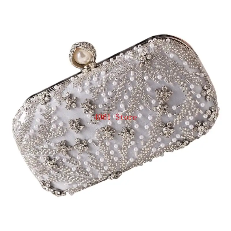 

Сумка через плечо, украшенная мерцающими стразами, отделка бисером Легкий дизайн Просторный интерьер для ужинов и торжеств