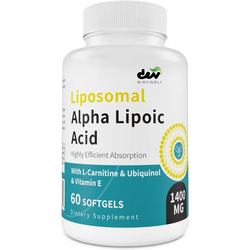 Liposome Alpha Lipoic Acid Capsules, Containing L-carnitine, Panthenol (active Coenzyme Q10), and Vitamin E, 60 Capsules