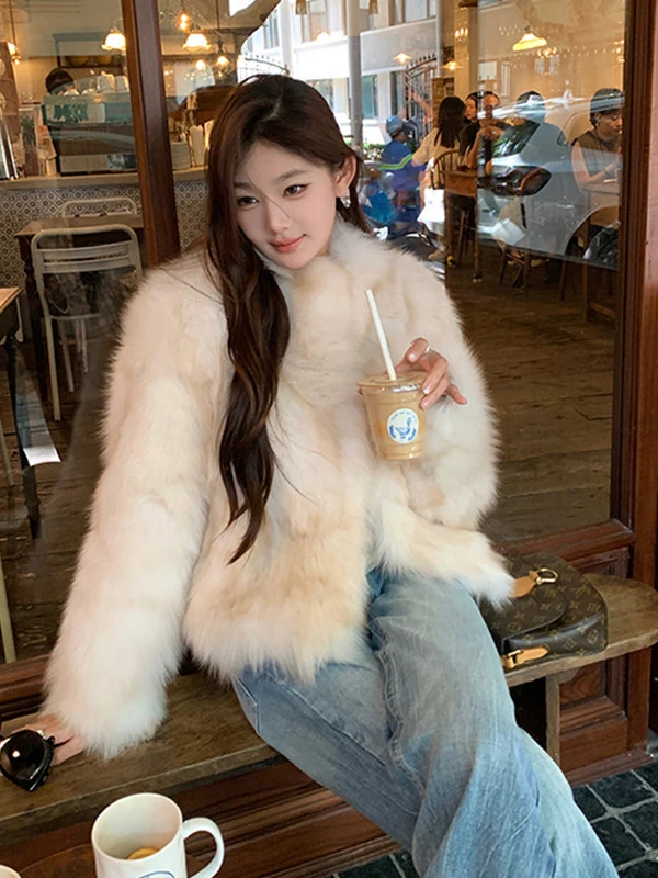 

Mysterious Agate Double adient Fur ort Coat Women's Winter New Sle High Sensation Small Size Jaet Warmth Assurance