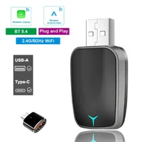 Dongle inteligente 2 en 1 AI Box con cable a Mini adaptador inalámbrico Carplay Android Auto Compatible con 99% de coches Plug and Play