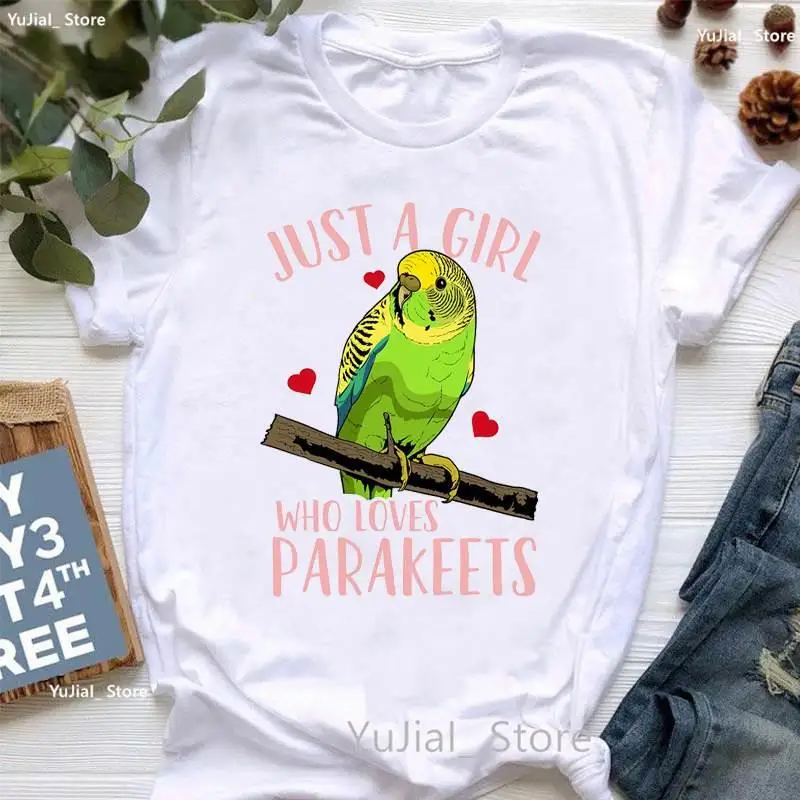 Colorful Floral Parrot T-shirts Colorful Flower Parrot Personality Student Casual T-shirt Woman Tops Harajuku Graphic T Shirts