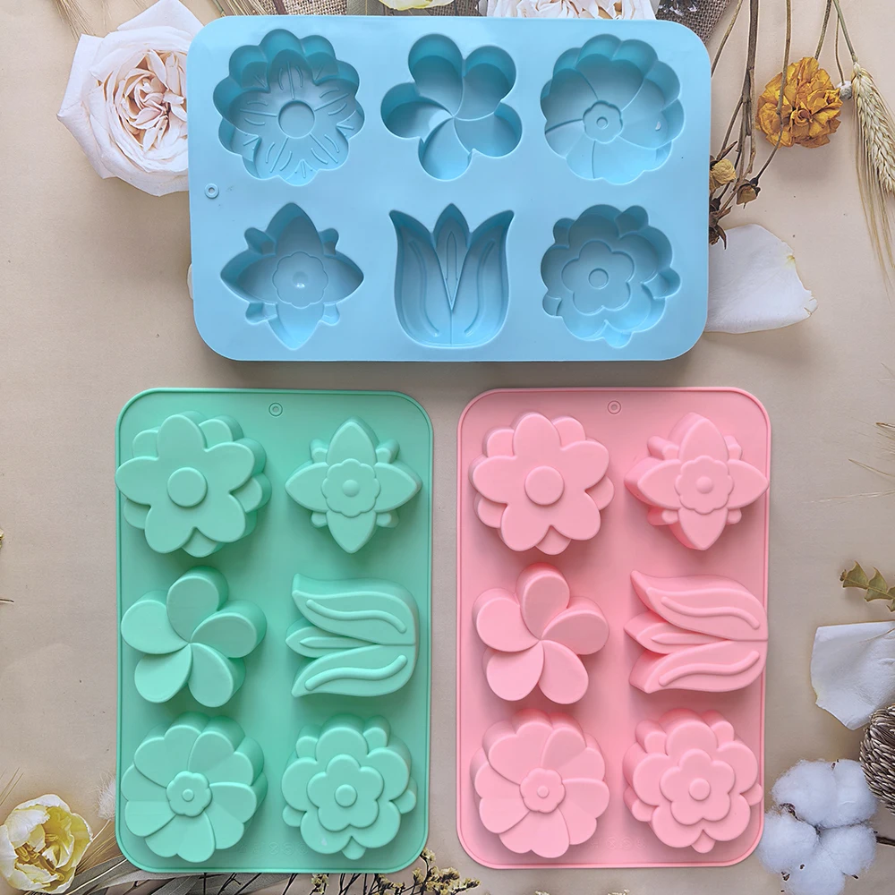 kinds Flower Silicone Molds Different Flower-shaped Baking Molds Suitable for Soap and Candle Making Cake Chocolate mould