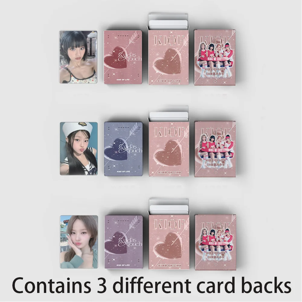 KPOP KISS OF LIFE 50 PCS Laser Photo Cards Julie Natty Belle LOMO Postcards Haneul Special Card Star Surrounding Fans Collection