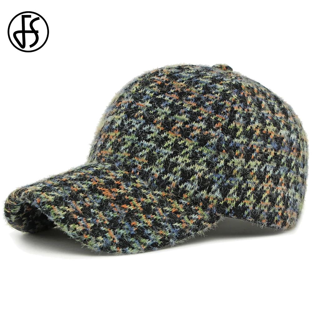 FS Grüne Braune Karierte Baseballkappe für Herren Luxusmarke Hahnentritt Damen Hut Verstellbare Winter Trucker Hüte Casquette Femme 2026