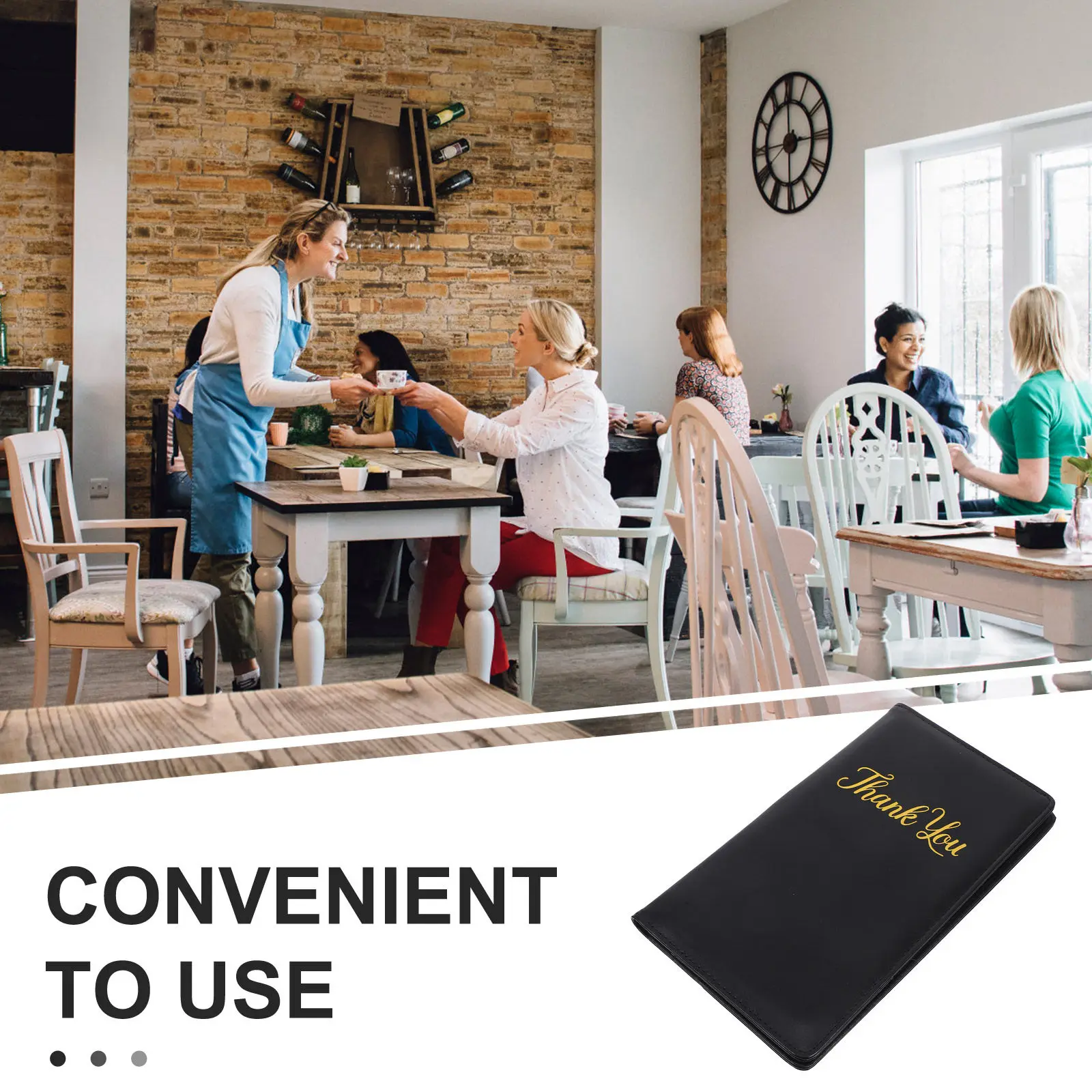 PU Restaurant Tip Holder Card Bill Book Organizer for Restaurant Cafe Bar Efficient Payment Presenters