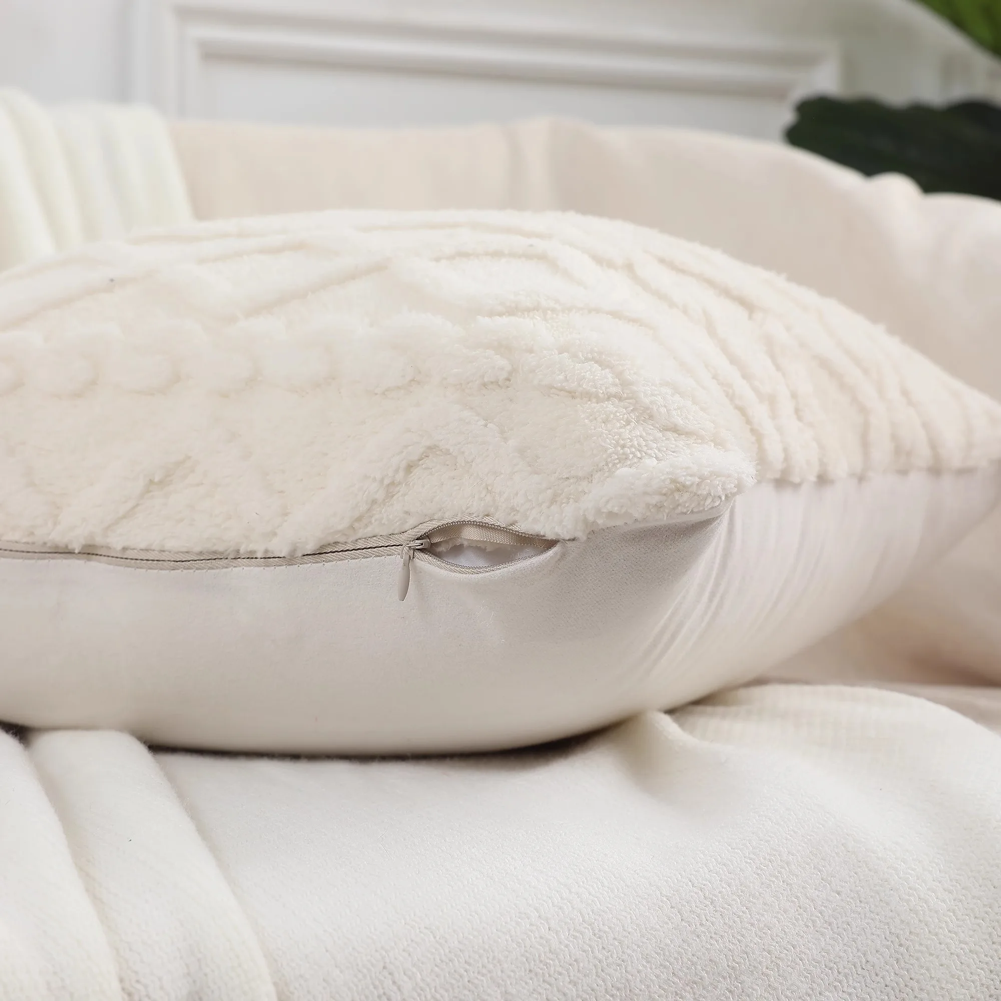 Kitinjoy وسادة رمي مزخرفة يغطي 18x18 لينة أفخم فو الفراء وسادة غطاء ل أريكة تتحول لسرير غرفة المعيشة الفاخرة رمي كيس وسادة