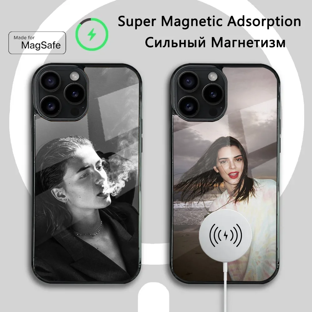 K-Kendall J-Jenner Model Phone Case For iPhone 16 15 14 13 12 11 Plus,Pro,Max Mini Magsafe Magnetic Wireless Charging