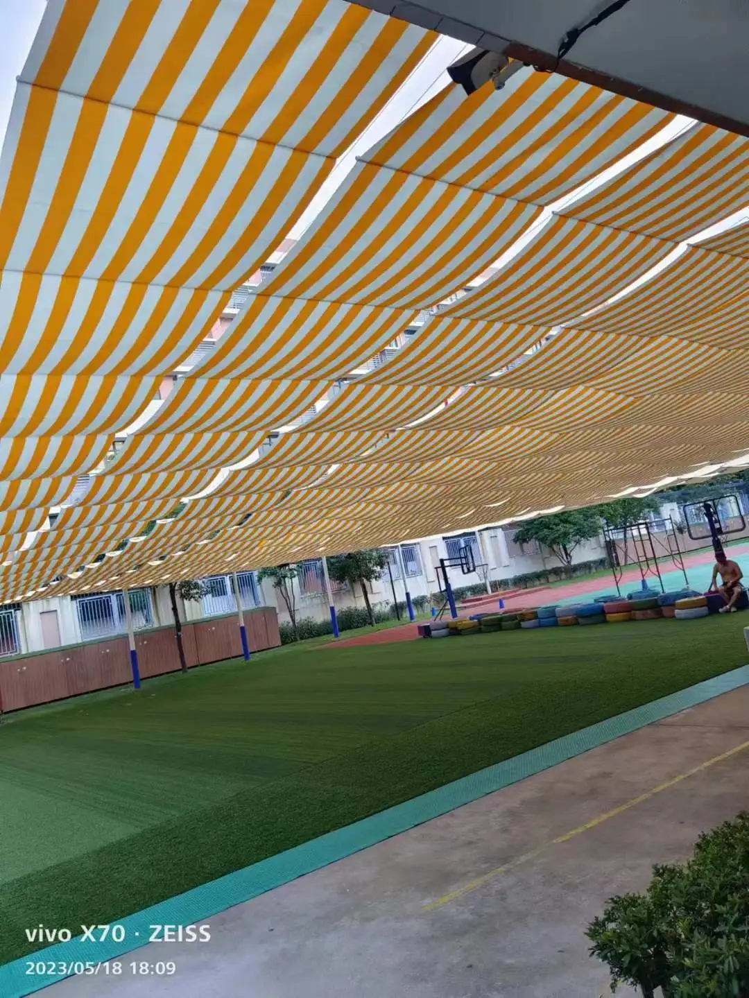 HDPE Rectangle Woven Wave Shade Sail UV-Resistant Sunshade for Playground Outdoor Use