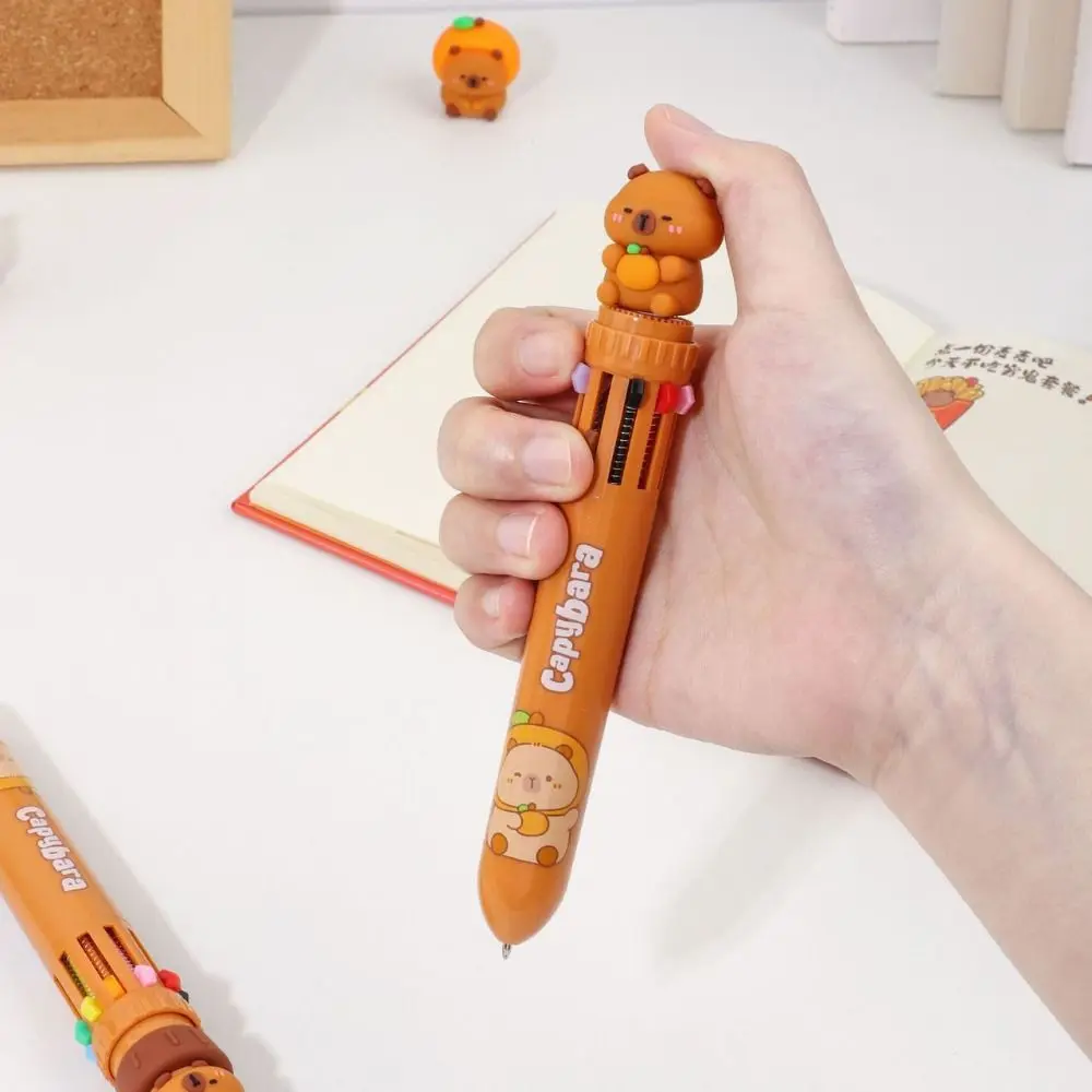 

Portable 0.7Nib Capybara Ballpoint Pen Kawaii Funny Cartoon Writing Pens Press Type Creative Colored Marker Students