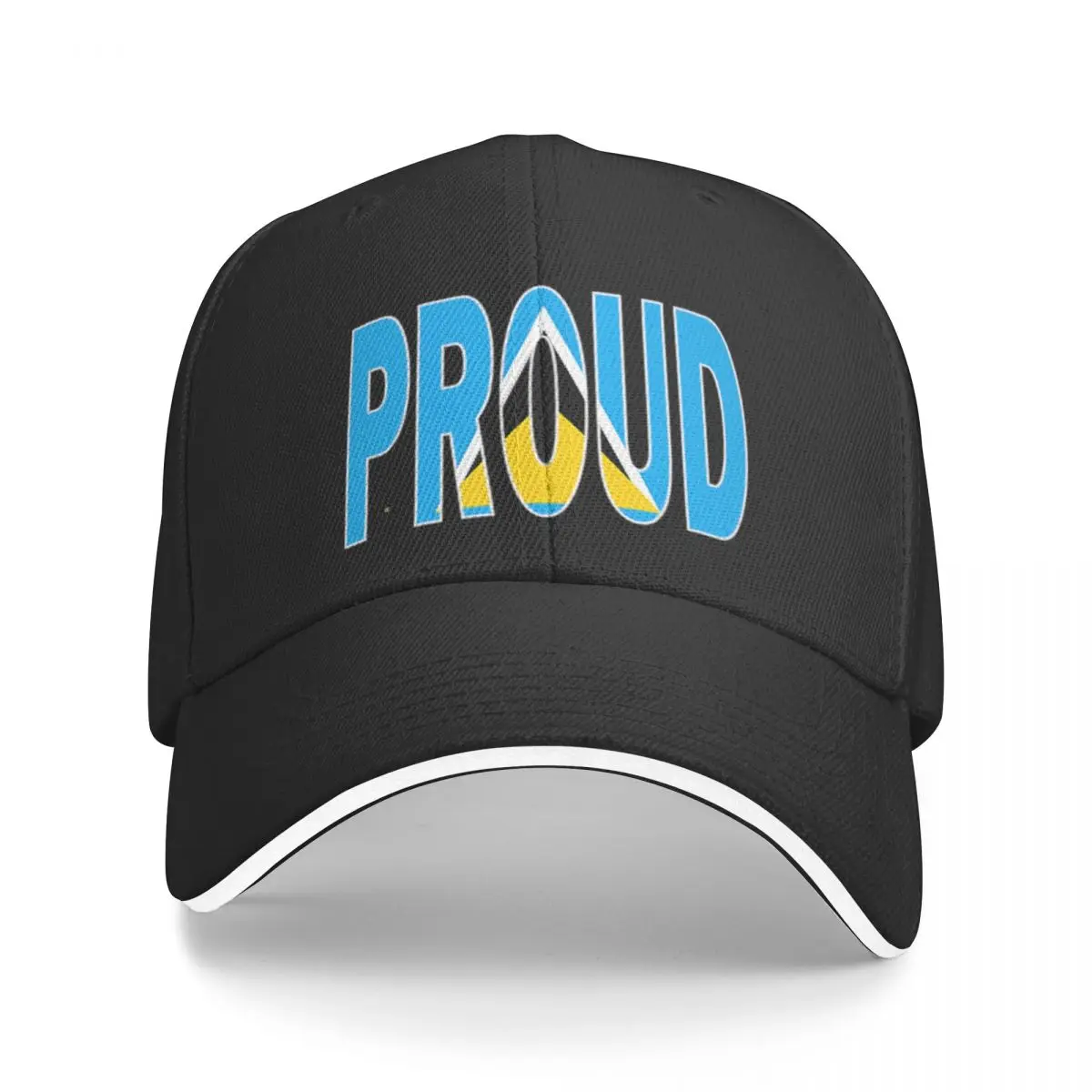 

St Lucia Flag in The Word Proud - Saint Lucia - Soca Mode Baseball Cap Sun Hat For Children Sunhat Girl Men's