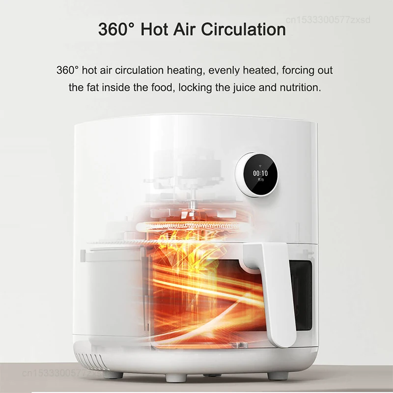 Xiaomi Mijia Smart Air Fryer Pro 4L Hot Oven Cooker Viewable Window APP Timing Without Oil 360° Hot Air Deep Fryer Household