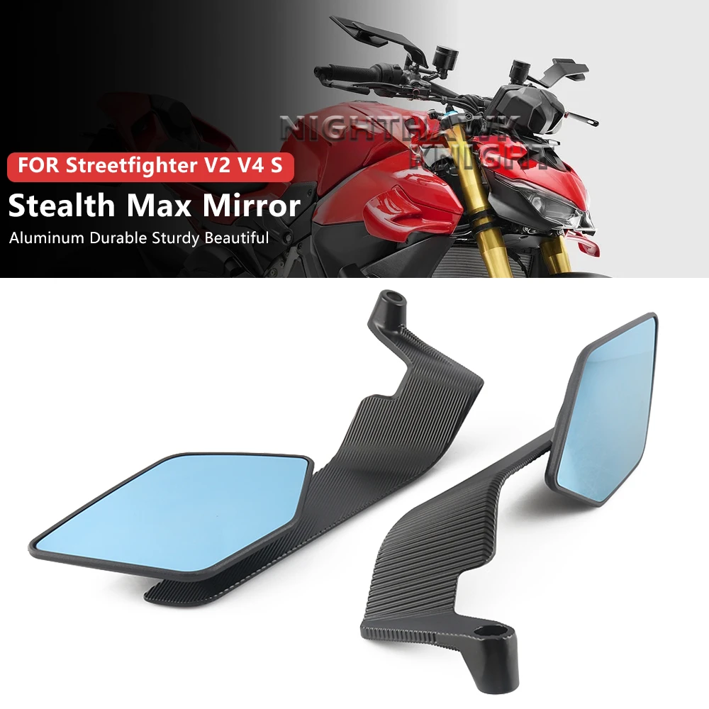 Für DUCATI Streetfighter V2 V4 S 2023 2024 2025 Motorrad Zubehör Spiegel Stealth Max Spiegel Drehen Einstellbare Seite Spiegel