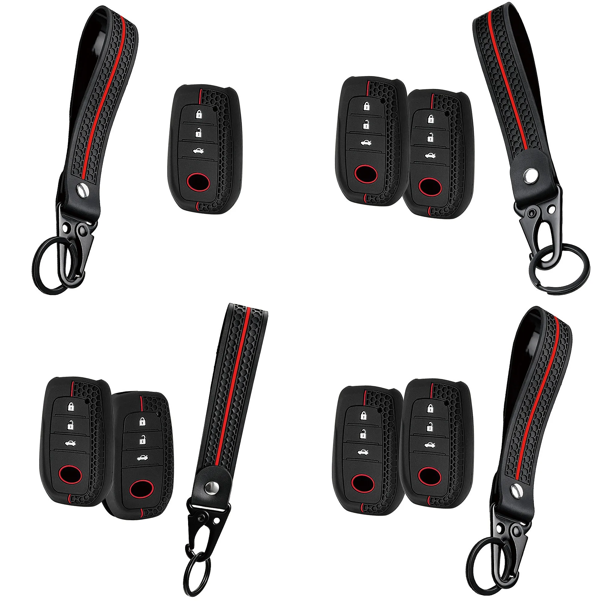 Silicone Car Key Fob Cover For Toyota Corolla Cross Yaris Prius Hilux Land Cruiser LC200-300