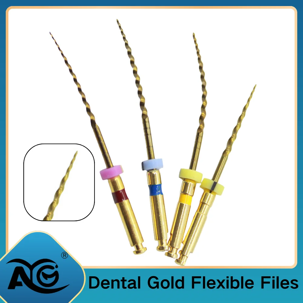 AG 19mm/21mm/25mm SX-F3 6Pcs/Box Denspay Dental Gold Flexible Files Golden Endodontic Super Rotary File Niti Dental Instrument