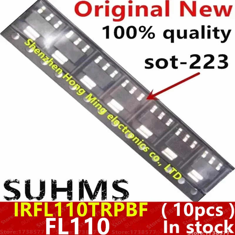 

(10piece)100% New FL110 IRFL110 IRFL110TRPBF sot-223 Chipset