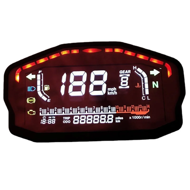 عداد سرعة لدرجة نارية رقمي LED لوحة القيادة RPM لهوندا دوكاتي كاواساكي سوزوكي أجزاء الملحقات