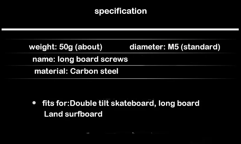 Schrauben für Skateboard-LKWs, M5 x 25/29/32/38/44/50 mm, Befestigungsschrauben, rostfrei, langlebig, Stegsägel, Muttern, Reparatur von Skateboard-LKW-Rädern – Detail 1