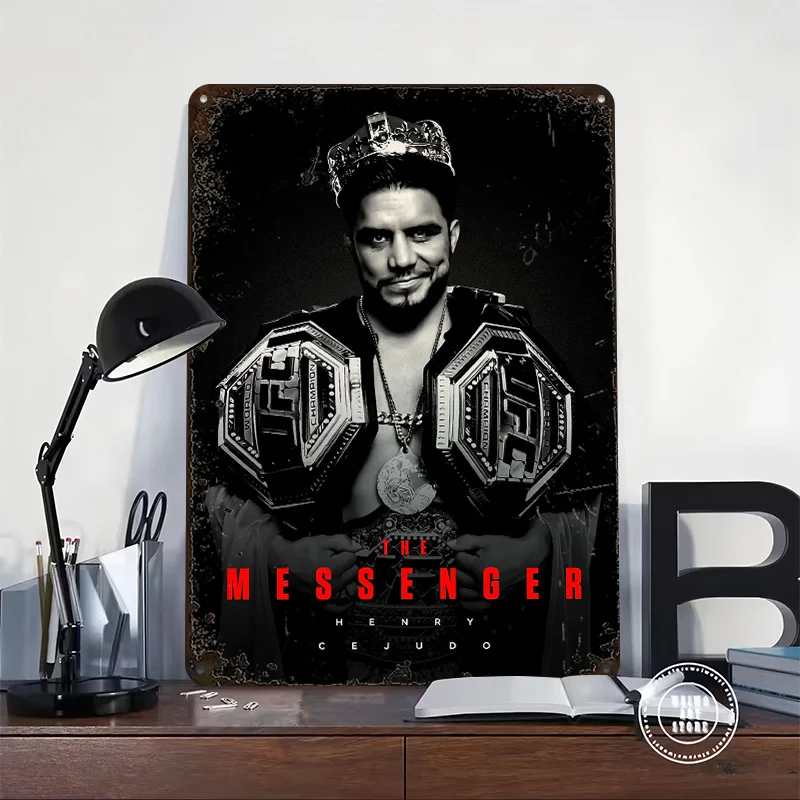 MMA Henry Cejudo Printed Poster Customized Wall Art Retro Vintage Metal Tin Signs for Decoration Bedroom Home Decor Accessories